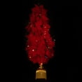 thumbnail image 4 of Northlight Pre-Lit Fiber Optic Color Changing Red Poinsettia Christmas Tree - 3', 4 of 9