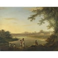 thumbnail image 2 of William Hodges 14x12 Gold Ornate Wood Frame and Double Matted Museum Art Print Titled - The Marmalong Bridge, with a Sepoy and Natives in the Foreground, 2 of 4