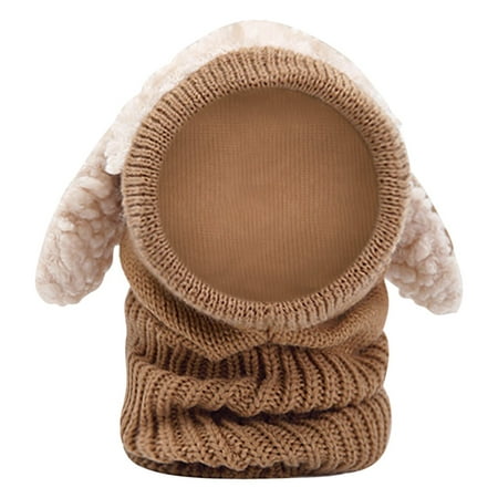 

ZMHEGW New Winter Baby Kids Girls Boys Warm Woolen Coif Hood Scarf Caps Hats Boys Old Man Hat Fitted Cap Boys Kids Hats Winter Baby Girl Hats Toddler Hat Pool Hat Toddler Boy Thermal Jacket Baby