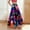 A296 Dark Blue, variant on Women's High Waisted Maxi Skirt Floral Print A-Line Swing Silhouette Elastic Waist Floor Length Flowy Skirt with Pockets Casual Boho Style Summer Beach Vacation Daily Wear