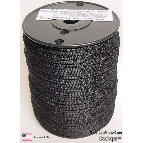 600' - 1/8" Ham Radio Antenna Support Rope - First Quality Polester Rope for, DIPOLE, Long Wire and other Antennas