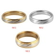 thumbnail image 2 of Men Women Twill Stripe Stainless Steel Rings Couple Wedding Rings Stainless Birthday Gift Rings Jewelry, 2 of 8