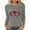 Gray, variant on Fall Fashion Must Haves Women's Heart Print Design Ribbed Knit Blouse 3/4 Sleeve Round Neck Soft Top Tees Tshirts Women Fall Clothes