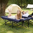 thumbnail image 7 of Camping Cot for Adults 28" Extra Wide,1200D Oxford Folding Cot for Sleeping, Portable Cot with Mattress,Suitable for Camp,Office,Beach,Guest Bed,1 Carry Bag, Max Load 450lbs (Blue), 7 of 7