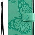 thumbnail image 3 of Dteck Galaxy A13 5G Case, Samsung A13 5G Wallet Case PU Leather Elegant Embossed Magnetic Cover with Flip Kickstand Card Holder Cover for Samsung Galaxy A13 5G Big Butterfly, Green, 3 of 4
