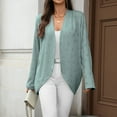 thumbnail image 4 of Women's Hollow Out Cardigan Round Neck Button Knit Fall Top​​, 4 of 7
