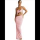 thumbnail image 2 of Conjunto de 2 Piezas para Mujer, Sexy, , de Verano, con Top Fruncido y Espalda Descubierta, y Falda con Aberturas, Vestido de Noche. Rosa M, 2 of 7