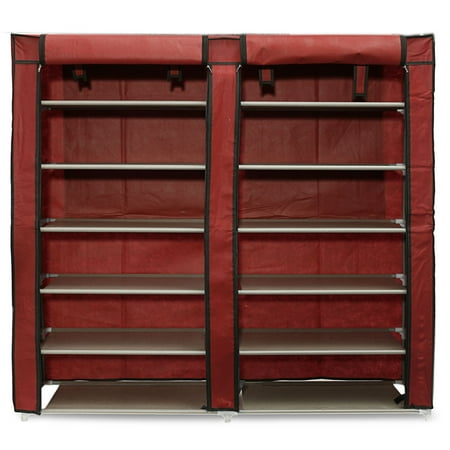 Covered Shoes Rack Storage Shelf Organizer Cabinets Tower Closet Covered Shoes Rack Storage Shelf Organizer Cabinets Tower Closet Wine Red Color Com