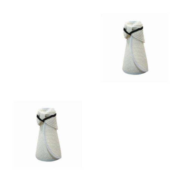 Guardurnaity Sombrero de paja de playa portátil para mujer: manténgase fresco y protegido bajo el sol con una gorra de ala versátil que ventila blanco M(56-58cm) 2Conjunto