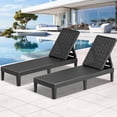 thumbnail image 2 of Uforic 2-Pack Black Outdoor Chaise Lounge, 5-Position Adjustable Back, Rattan-Style Polypropylene, 330 lbs Capacity, 2 of 6