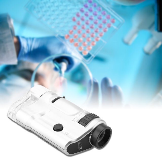 20X-40X Mini Microscopio de Bolsillo Iluminado Con Zoom Con Iluminación de Alto Brillo Para Aficionados, Colrecionistas, Ingenieros, Científicos, Estudiantes