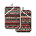 thumbnail image 7 of Yayeee Pot Holders Kitchen Heat Resistant with Pockets 7"x9.8" Cotton Oven Cooking Hot Pads, Tribal Geometric, 7 of 7