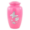 thumbnail image 3 of 10" Aluminum Metal Cremation Urn for Cremated Human Ash Remains Storage | Beautiful Butterfly Artwork Engraved Funeral Pot & Cremation Jar (Burgeon Pink), 3 of 3