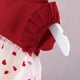 thumbnail image 3 of Odeerbi Niñas Verano Corazón Imprimir Tul Vestido Ruffle Manga Bow Princesa Vestido Sin Mangas, 3 of 8