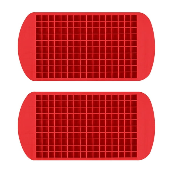 Ice Cube Tray , 2 Pack Silicone & Plastic Ice Cube Trays for Freezer