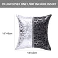 thumbnail image 4 of PiccoCasa Vintage Floral Printed Black Silver Contrast Cushion Cover Bed Sofa Throw Pillow Case 18" x 18" #1 2, 4 of 8