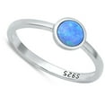 thumbnail image 4 of CHOOSE YOUR COLOR Minimalist Blue Simulated Opal Wholesale Ring .925 Sterling Silver Band CZ Female Size 4, 4 of 4