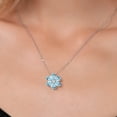 thumbnail image 3 of Gem Stone King 925 Silver and 10K Yellow Gold Pear Shape Flower Pendant with Chain Topaz Moissanite (3.07 Cttw), 3 of 6