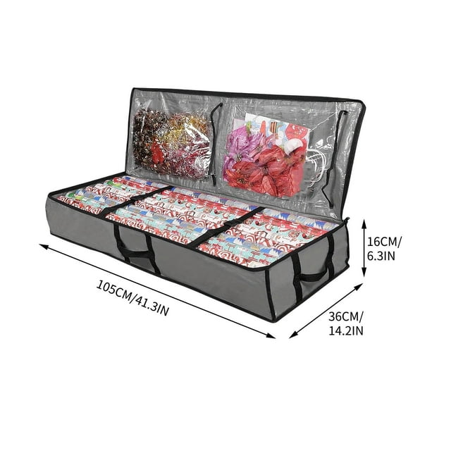 Sac de Rangement pour Décorations de Vacances et Cadeaux 24 Po x 18 Po x 12 Po Sac Fourre-Tout Réutilisable avec Poignées