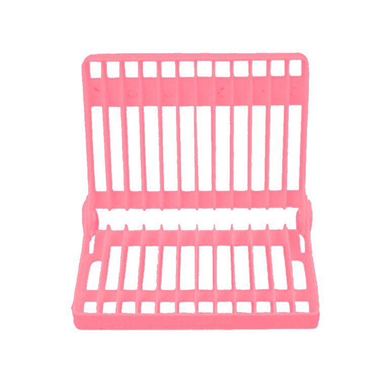 Folding Plastic Dish Rack Drying Rack Holder Utensil Drainer (Pink) 