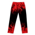 thumbnail image 4 of Zpanxa Work Pants for Men Flame Printed Drawstring Elastic Waist Loose Fit Athletic Pants with Side Pockets, 4 of 5
