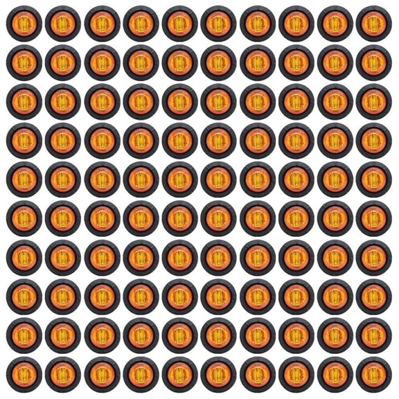 100 Pcs 3/4 Inch Small Round Amber Side Marker Lights for Trailer Truck SUV ATV RV Bus Signal Lamps Universal 12V,100 x Side Marker Lights,Yellow