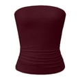 thumbnail image 3 of COMVALUE Women's Strapless Bandeau Crop Top (Dark Purple, XL), 3 of 6