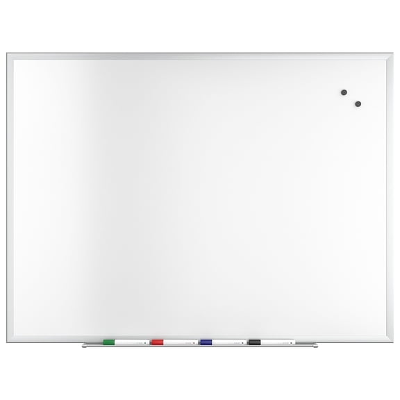 Staples TRU RED Magnetic Steel Dry Erase Board Satin Frame 4' x 3' (TR61175)