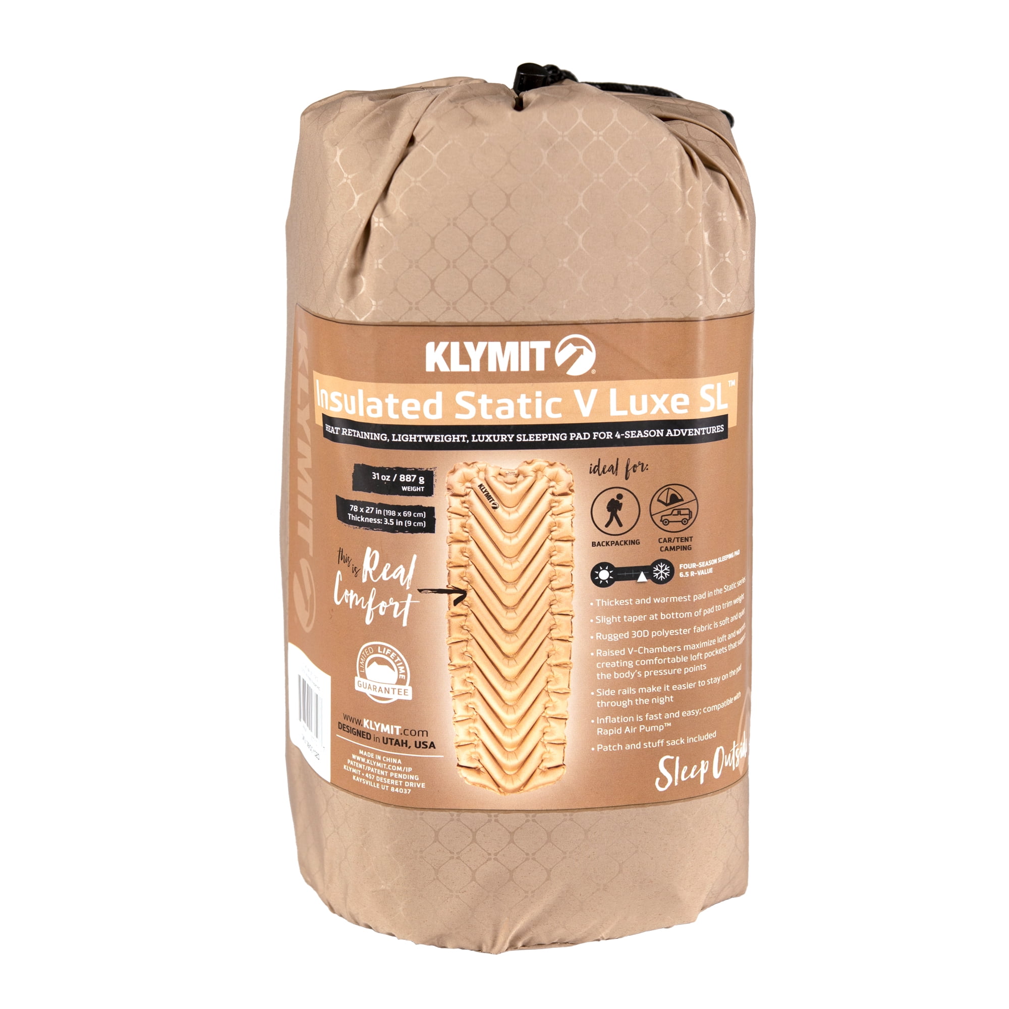 Klymit S Insulated Static V Luxe Sl Outdoor Camping Sleeping Pad Recon Walmart Com Walmart Com