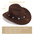 thumbnail image 5 of BadPiggies Western Cowboy Hat for Men Women Classic Roll Up Wide Brim Fedora Hats with Buckle Belt, 5 of 7