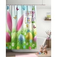 thumbnail image 4 of Easter Funny Rabbit Shower Curtains for Bathroom Spring Fabric Shower Curtain with Hooks, Colorful Eggs Shower Curtain Set, Bathroom Curtains Decoration, Waterproof Polyester, 72"x72" Long, 4 of 6