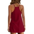 thumbnail image 5 of Mrat Women's Fashion Jumpsuit Women V-Neck Sleeveless Pockets Pullover Short Sleeve Jumpsuit Dress Linen Jumpsuit Shorts Suits Summer Rompers for Women 2023 Wine_JJ M, 5 of 8