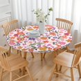 thumbnail image 3 of Colorful Bohemian Style Round Tablecloth - Elasticized Edge for 52 to 56 Inch Tables - Vibrant Table Cover for Party, 3 of 7