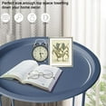 thumbnail image 5 of aboxoo Folding Tray Metal Side Table 2PC Blue Round End Table Cyan Sofa Small Accent Fold-able Table, Round End Table Tray, Next to Sofa Table, Snack Table for Living Room and Bed Room, 5 of 9