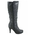 thumbnail image 2 of Win-45 Women's Fashion Knee High Round Toe Slouched High Heel Platform Boots ( Grey, 10 ), 2 of 2