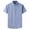Sky Blue, variant on WREESH Men's Dress Shirts Business Fashion Button Down Turn-Down Collar Pocket Striped Short Sleeve Shirts for Men's Look Sky Blue