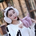 thumbnail image 5 of New in Winter Ear Muffs Women Soft Plush Thicken Outdoor Warmer Ear Protection Fashion Cute Little Devil Horn Foldable Earflaps (Khaki), 5 of 7