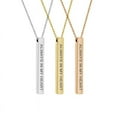 thumbnail image 2 of Always In My Heart Gold Stainless Steel Quote Bar Necklace Inspirational 4-Sided Bar Necklace Fathers Day Gift with Gift Box, 2 of 4