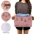 thumbnail image 3 of Yayeee Canvas Storage Basket with Handles for Shelves Fabric Bins Closet Organizer, Pink Gingerbread House, 3 of 8