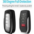 thumbnail image 4 of Key Fob Cover Compatible with Toyota Camry 4Runner Land Cruiser Mirai Venza RAV4 Sienna Tacoma Corolla Highlander Grand Highlander Prius Sequoia Fortuner 2018-2026 4 Button Keychain,Black, 4 of 6