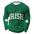 thumbnail image 1 of Camisa de Día de San Patricio Hombres de Manga Larga de Manga Larga Cuello Redondo Tops Casuales para Fiesta Festival Vacaciones Calle de Viajes, Tejido de Poliéster Súper Suave, Lavado a Mano en Frí, 1 of 8
