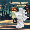 thumbnail image 2 of Estatua de fantasma de Halloween bruja de resina que sostiene la decoración de la linterna decoración del jardín del hogar aterrador, 2 of 4