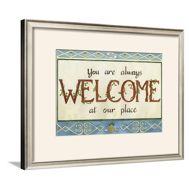 Welcome Framed Art Print Wall Art By Tara Friel 21 5x17 5 Walmart Com Walmart Com