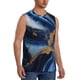 thumbnail image 2 of Fotbe Navy Blue Marble Men's Camiseta sin Mangas Estampada para Hombres, Playera Casual para Gimnasio, Entrenamiento, Playa-Medium, 2 of 7