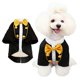 thumbnail image 1 of Dog tuxedo dog suit and bandana set, dogs tuxedo wedding party suits, Dog Prince Wedding Shirt (L), 1 of 5