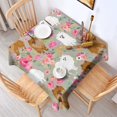 thumbnail image 2 of Pomeranian Dog and Flower Floral Square Tablecloth,Waterproof Square Table Cover,Wipeable Spillproof Washable Table Cover for Home Kitchen Party Decor 42"X42"(107x107cm), 2 of 6