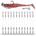 thumbnail image 2 of MOMOJIA 12Pcs Hook for Jig Head 6/8/10cm Quick Snap Trailer Treble Hook 40lbs, 2 of 6