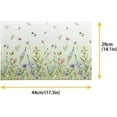 thumbnail image 5 of 4 PCS Washable Tablemats for Home Farmhouse, Easy to Clean Foldable Heat Resistant PVC Weave Rectangle Table Mats for Home Ornaments, Green Floral, 5 of 6