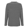 thumbnail image 6 of Fiaer Stripes Oversized Women T Shirts Crew Neck Long Sleeve Tshirts Baggy Fall Casual Color Blocking Tops Grey XL, 6 of 6