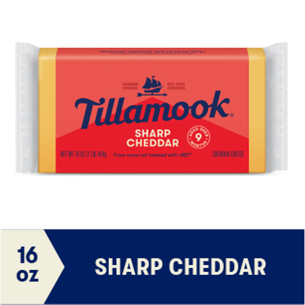 Tillamook Sharp Cheddar Cheese Loaf, 1 lb (Aged 9 Months)
